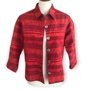 Chico’s  silk lightweight embroidered jacket